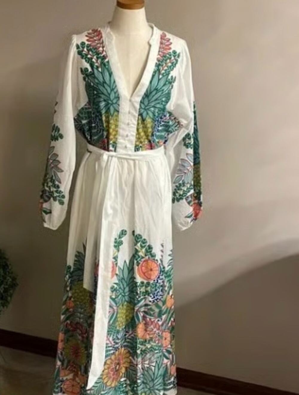 Boden Pineapple Maxi Dress Size 8
